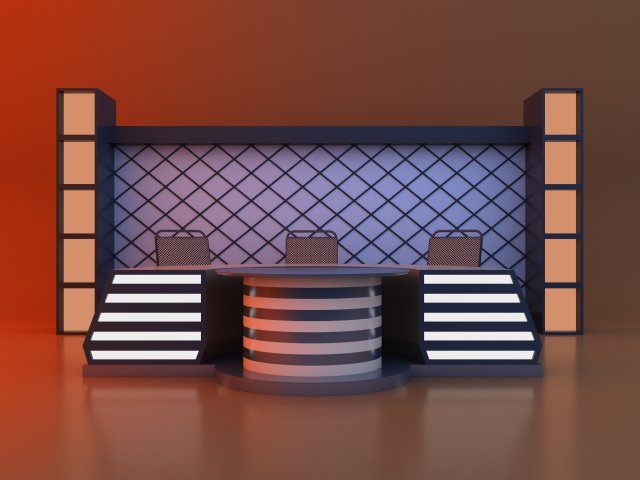 Loft glow conference table - News set furniture Modelo 3D .c4d .max .obj .3ds .fbx .stl .blend 