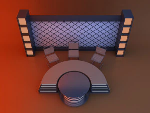 Loft glow conference table - News set furniture 3D Model