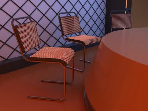 Loft glow conference table - News set furniture 3D Model