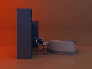 Loft glow conference table - News set furniture 3D Model