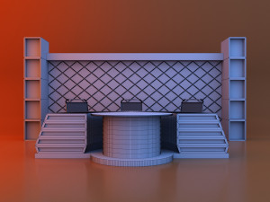 Loft glow conference table - News set furniture Modelo 3D