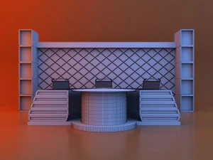 Loft glow conference table - News set furniture 3D Model