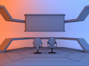 M&oacute;veis para cen&aacute;rio de not&iacute;cias de fic&ccedil;&atilde;o cient&iacute;fica Modelo 3D