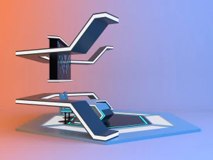 M&oacute;veis para cen&aacute;rio de not&iacute;cias de fic&ccedil;&atilde;o cient&iacute;fica Modelo 3D