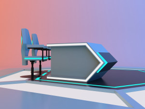 Scifi news set furniture Model 3D