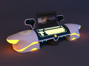 Space sci-fi control desk Modelo 3D