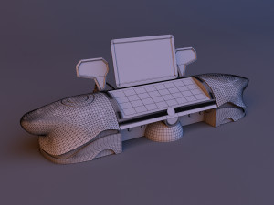 Space sci-fi control desk 3D Model