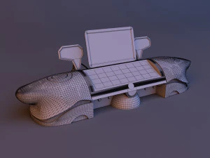 Space sci-fi control desk 3D Model