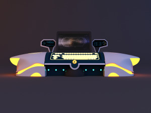 Space sci-fi control desk 3D Model