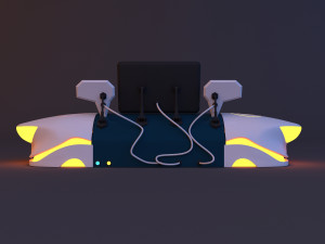 Space sci-fi control desk 3D Model