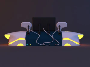 Space sci-fi control desk 3D Model