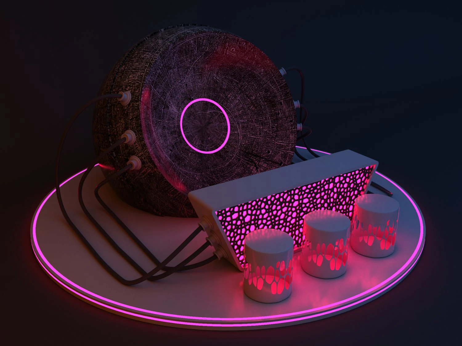 Cyber glow sphere bar 3D Model .c4d .max .obj .3ds .fbx .stl .blend