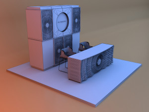 Parametric glow loft reception desk Modelo 3D