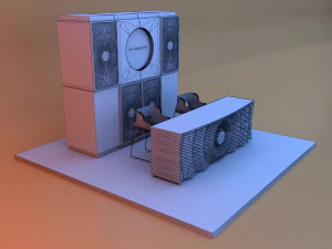 Parametric glow loft reception desk 3D Model