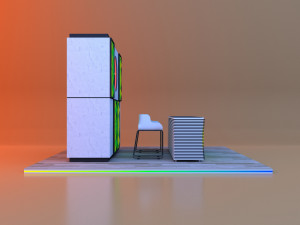 Parametric glow loft reception desk Modelo 3D