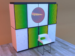 Parametric glow loft reception desk Modelo 3D