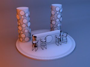 Sci-fi infinity mirror bar 3D Модель