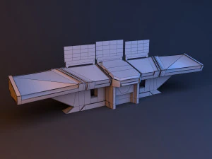 Sci-fi futuristic control desk - console 3D Model