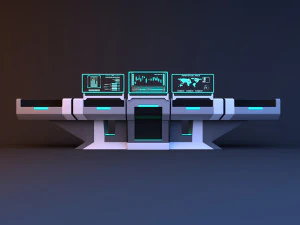 Sci-fi futuristic control desk - console 3D Model