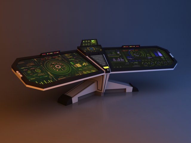 Cyber Futuristic Console - Control Desk Modelo 3D .c4d .max .obj .3ds .fbx .stl .blend 