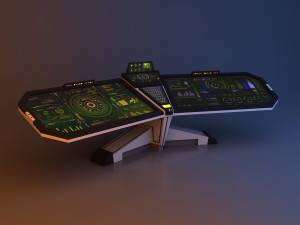 Cyber Futuristic Console - Control Desk 3D Model