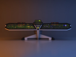 Cyber Futuristic Console - Control Desk Modelo 3D