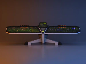 Cyber Futuristic Console - Control Desk 3D Model