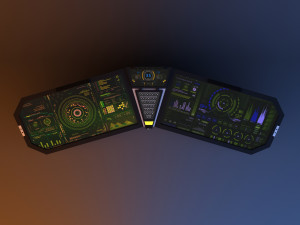 Cyber Futuristic Console - Control Desk Modelo 3D