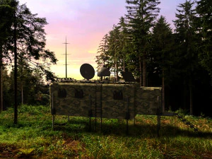Military modular mobile base - bunker low-poly model 3D Model