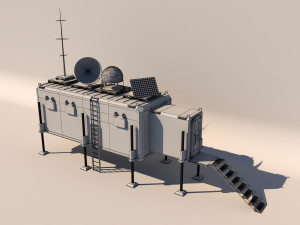 Military modular mobile base - bunker low-poly model 3D 모델
