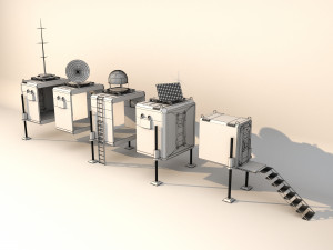 Military modular mobile base - bunker low-poly model 3D 모델