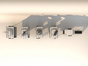 Military modular mobile base - bunker low-poly model 3D Model