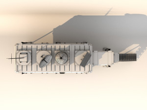 Military modular mobile base - bunker low-poly model 3D 모델