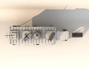 Military modular mobile base - bunker low-poly model 3D Model