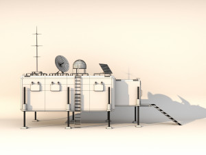 Military modular mobile base - bunker low-poly model 3D 모델