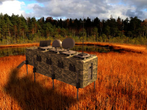 Military modular mobile base - bunker low-poly model 3D 모델
