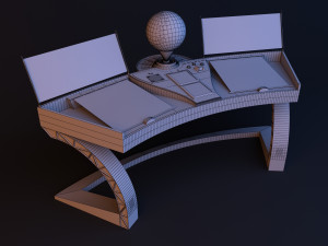 Sci-fi glow control table - desk 3D Model
