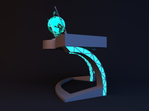 Sci-fi glow control table - desk 3D Model