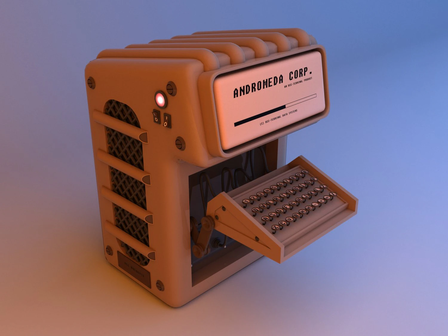 Vintage Retro Control Console - Panel 3D Model .c4d .max .obj .3ds .fbx .stl .blend 