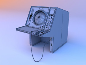 Old vintage Retro Control Console Panel Computer 3D Model
