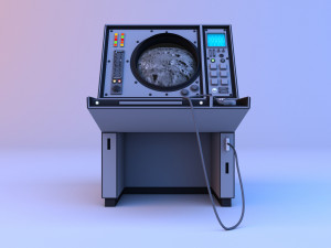 Old vintage Retro Control Console Panel Computer 3D Model