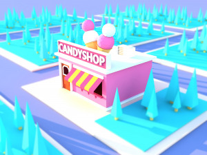 Cute cartoon candyshop Modelo 3D