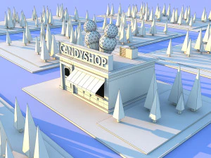 Cute cartoon candyshop 3D Model