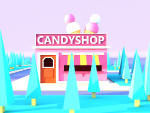 Cute cartoon candyshop 3D Model