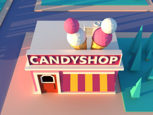 Cute cartoon candyshop 3D Model