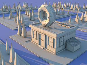 Cute cartoon donutshop 3D Model