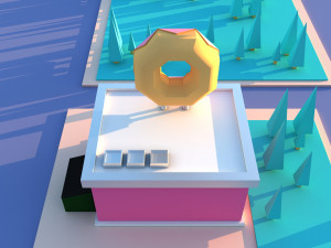 Cute cartoon donutshop 3D Model