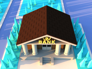 Cute cartoon city bank Modelo 3D