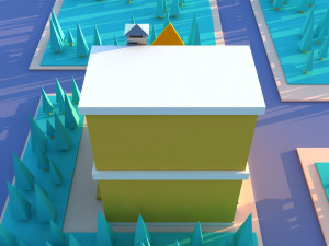 Cute Cartoon Pizza Cafe 3D Model