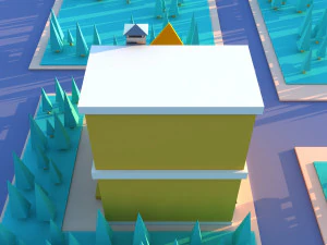 Cute Cartoon Pizza Cafe 3D Model